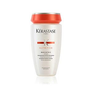 kerastase nutritive satin 2 nourishing shampoo | for very dry or dull hair | softens and promotes shine | with irisome complex | bain satin 2 | 8.5 fl oz