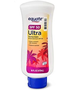 equate ultra protection sunscreen lotion, spf 50, 16 fl oz.