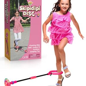 IPIDIPI TOYS Skip It Ankle Toy Pink Flashing Retro Skipit Toy Hopper Ball - Jump Rope Improve Coordination, Get Exercise The Fun Way - Best Retro Birthday Gift for Kids 5, 6, 7, 8, 9, 10, 11