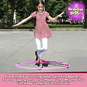 IPIDIPI TOYS Skip It Ankle Toy Pink Flashing Retro Skipit Toy Hopper Ball - Jump Rope Improve Coordination, Get Exercise The Fun Way - Best Retro Birthday Gift for Kids 5, 6, 7, 8, 9, 10, 11