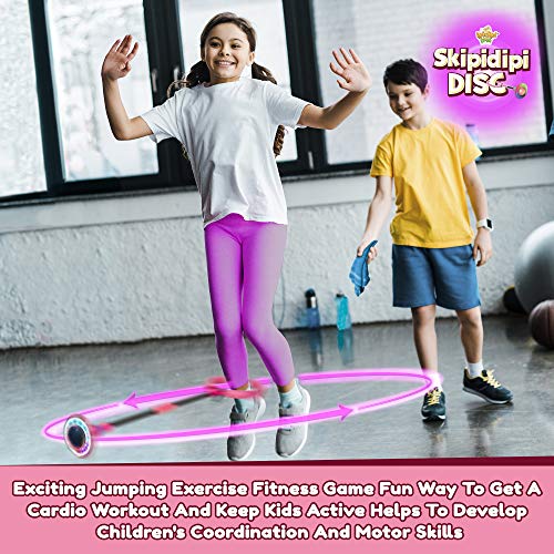 IPIDIPI TOYS Skip It Ankle Toy Pink Flashing Retro Skipit Toy Hopper Ball - Jump Rope Improve Coordination, Get Exercise The Fun Way - Best Retro Birthday Gift for Kids 5, 6, 7, 8, 9, 10, 11