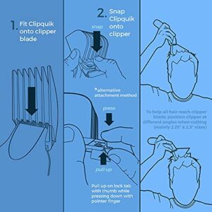 Clipquik Premium XL Clipper Guards, Strong & Sturdy 2.5 inch, 2.25", 2", 1.75", 1.5", 1.25" (#20, #18, #16, #14, #12, #10) Extra Long, Large Guide Comb Set Fits Most Wahl Full Size Hair Clippers