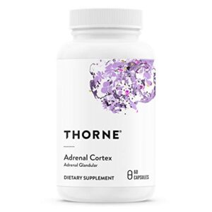 thorne adrenal cortex – bovine adrenal cortex supplement for cortisol management – support healthy adrenal gland function, immune system, stress management, fatigue, and metabolism – 60 capsules