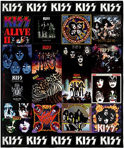 KISS Blanket KISS Kitty Faces Photo Music Band Super Soft Fleece Throw Blanket 48" x 60" (122cm x152cm)