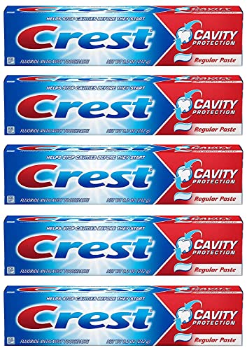 Crest Fluoride Anticavity Toothpaste, Prevents Cavities Before They Start, Regular Paste, 8.2 Ounce (Pack of 5)