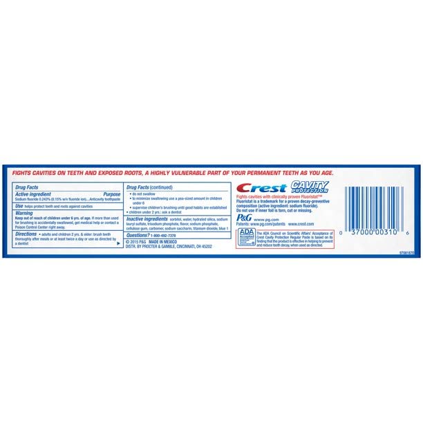 Crest Fluoride Anticavity Toothpaste, Prevents Cavities Before They Start, Regular Paste, 8.2 Ounce (Pack of 5)