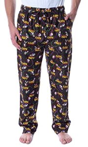 kiss men’s allover band member print adult loungewear sleep pajama pants (large) black