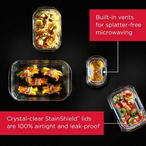 Rubbermaid Brilliance Glass Storage 4.7-Cup Food Containers with Lids, Clear (Pack of 3)