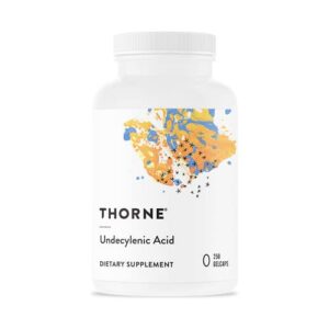 thorne undecylenic acid – 250 mg of undecylenic acid – fatty acid support for a healthy balance of gut and vaginal flora – gluten free – 250 gelcaps – 50 servings