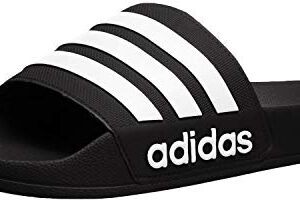 adidas Men's Adilette Shower Slides Black/White/White 10