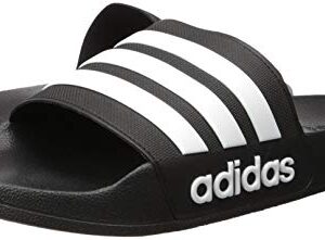 adidas Men's Adilette Shower Slides Black/White/White 10