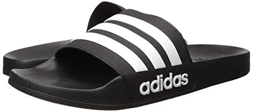 adidas Men's Adilette Shower Slides Black/White/White 10