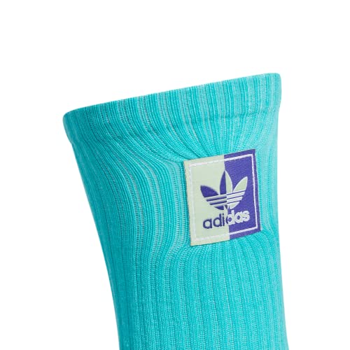 adidas Originals Men's Mixed Graphics Cushioned Crew Socks (3-Pair), Semi Mint Rush Green/Purple/Active Gold, Large