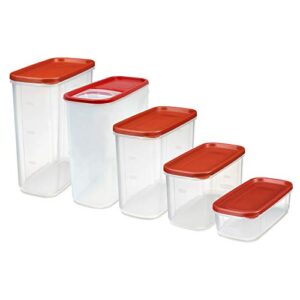 rubbermaid modular premium food storage containers with lids, 10-piece, clear