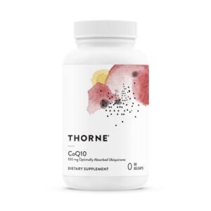 thorne coq10-100mg optimally absorbed ubiquinone – gluten-free dietary supplement support for heart health & brain function – 60 gelcaps