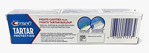 Crest Tartar Protection & Anticavity Toothpaste with Fluoride, Regular Paste, 2.4oz (Pack of 3)