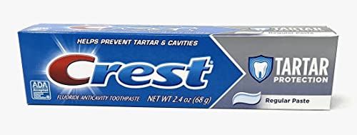 Crest Tartar Protection & Anticavity Toothpaste with Fluoride, Regular Paste, 2.4oz (Pack of 3)