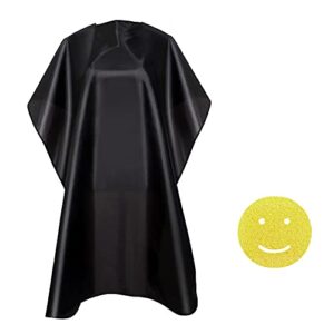 nooa waterproof barber cape – haircut cape for men, unisex black hair cutting cape with adjustable neck size, 41.5 x 58 inches hairdresser cape for hair treatment – cutting/coloring/perming