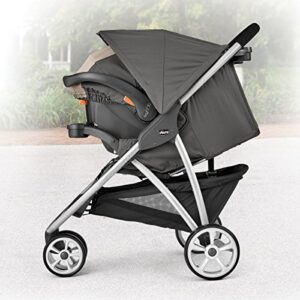 Chicco Viaro Quick-Fold Travel System, Includes Infant Car Seat and Base, Stroller and Car Seat Combo, Baby Travel Gear | Techna/Black/Silver