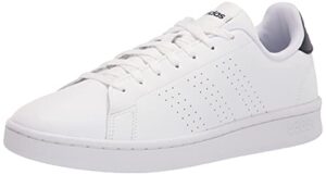 adidas men’s advantage racquetball shoe, white/cloud white/ink, 10