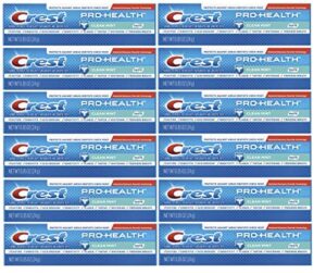 crest toothpaste, pro health clean mint paste, travel size (0.85 oz) – pack of 12