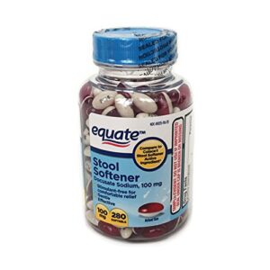 equate – stool softener 100 mg, 280 softgels (compare to colace)