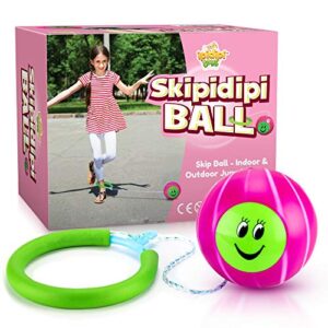 ipidipi toys skip it ankle toy pink retro skipit toy hopper ball – improve coordination, get exercise the fun way – playground ball best retro birthday gift for kids 5, 6, 7, 8, 9, 10, 11