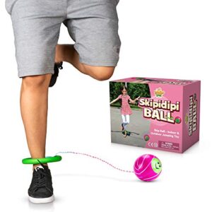 IPIDIPI TOYS Skip It Ankle Toy Pink Retro Skipit Toy Hopper Ball - Improve Coordination, Get Exercise The Fun Way - Playground Ball Best Retro Birthday Gift for Kids 5, 6, 7, 8, 9, 10, 11