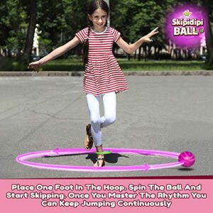 IPIDIPI TOYS Skip It Ankle Toy Pink Retro Skipit Toy Hopper Ball - Improve Coordination, Get Exercise The Fun Way - Playground Ball Best Retro Birthday Gift for Kids 5, 6, 7, 8, 9, 10, 11