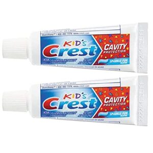 crest kids cavity protection toothpaste, sparkle fun, travel size 0.85 oz (24g) – pack of 2