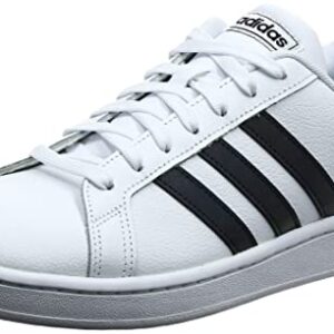 adidas men's Grand Court Sneaker, White/Black/White, 11.5 US