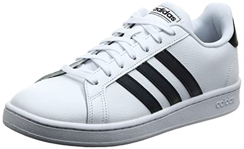 adidas men's Grand Court Sneaker, White/Black/White, 11.5 US