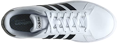 adidas men's Grand Court Sneaker, White/Black/White, 11.5 US