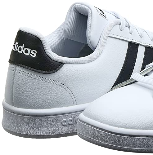 adidas men's Grand Court Sneaker, White/Black/White, 11.5 US