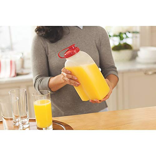 Rubbermaid 071691309215 1776349 2 Quart Servin' Saver Bottle, 1-Pack, Red, Plastic