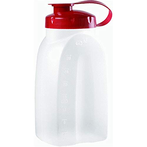 Rubbermaid 071691309215 1776349 2 Quart Servin' Saver Bottle, 1-Pack, Red, Plastic