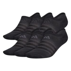 adidas mens superlite (6-pair) super no show sock, black/night grey, large us