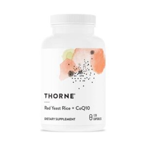 thorne red yeast rice + coq10 – maintain healthy cholesterol levels and supports cardiovascular health – gluten-free, dairy-free – 120 capsules