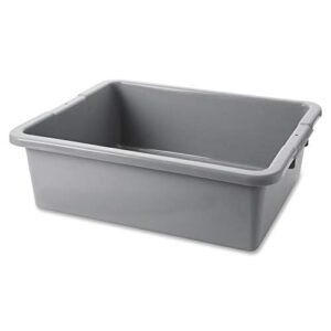 rubbermaid commercial products standard bus/utility box, 7.125-gallon, gray, heavy duty plastic restaurant tub/dish washing box for kitchen organization/storage, plastic box