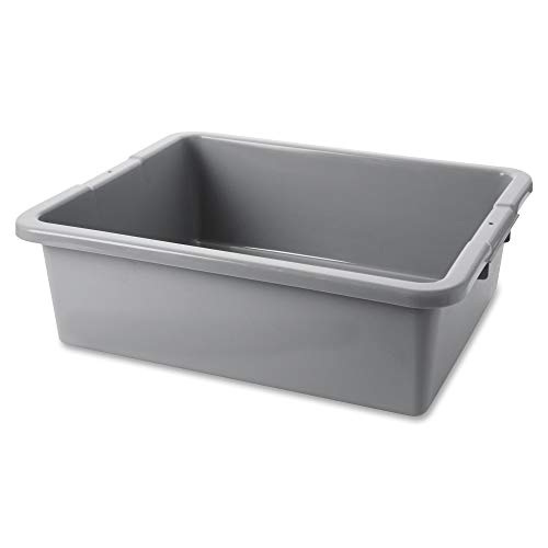 Rubbermaid Commercial Products Standard Bus/Utility Box, 7.125-Gallon, Gray, Heavy Duty Plastic Restaurant Tub/Dish Washing Box for Kitchen Organization/Storage, Plastic Box