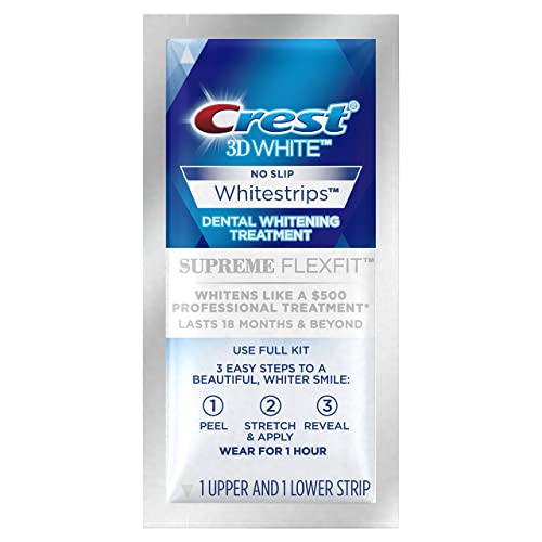 Crest 3D Whitestrips, Supreme Flexfit, Teeth Whitening Strip Kit, 42 Strips (21 Count Pack)