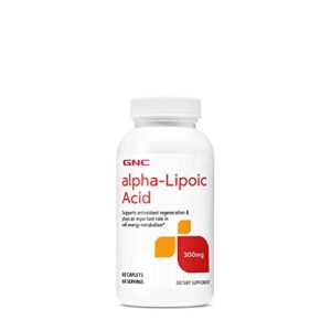 gnc alpha-lipoic acid 300mg | supports antioxidant regeneration and plays an important role in cell energy metabolism | 60 caplets