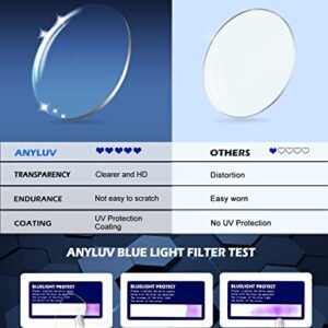 ANYLUV Blue Light Blocking Glasses Men Computer Gaming Glasses Rectangle Metal frame Anti Eyestrain UV400 Clear Lens