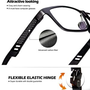 ANYLUV Blue Light Blocking Glasses Men Computer Gaming Glasses Rectangle Metal frame Anti Eyestrain UV400 Clear Lens