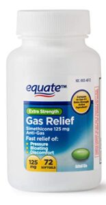 equate extra strength gas relief 125 mg 72 softgels (twin pack)