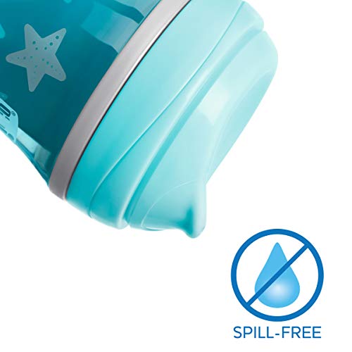 Chicco Insulated Rim Spout Trainer Spill Free Baby Sippy Cup 9 oz. - Two Pack, Blue/Teal