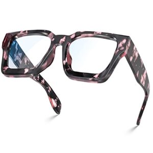 visoone blue light blocking glasses with tr90 rectangle frame and chic preppy look for women men river