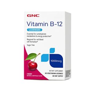 gnc vitamin b-12 1000 mcg lozenges – cherry – 60 lozenges