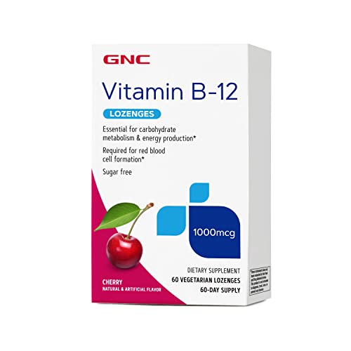 GNC Vitamin B-12 1000 mcg Lozenges - Cherry - 60 Lozenges