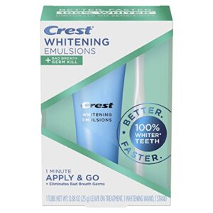crest whitening emulsions + bad breath germ kill leave-on teeth whitening gel kit with wand applicator and stand, apply & go, 0.88oz